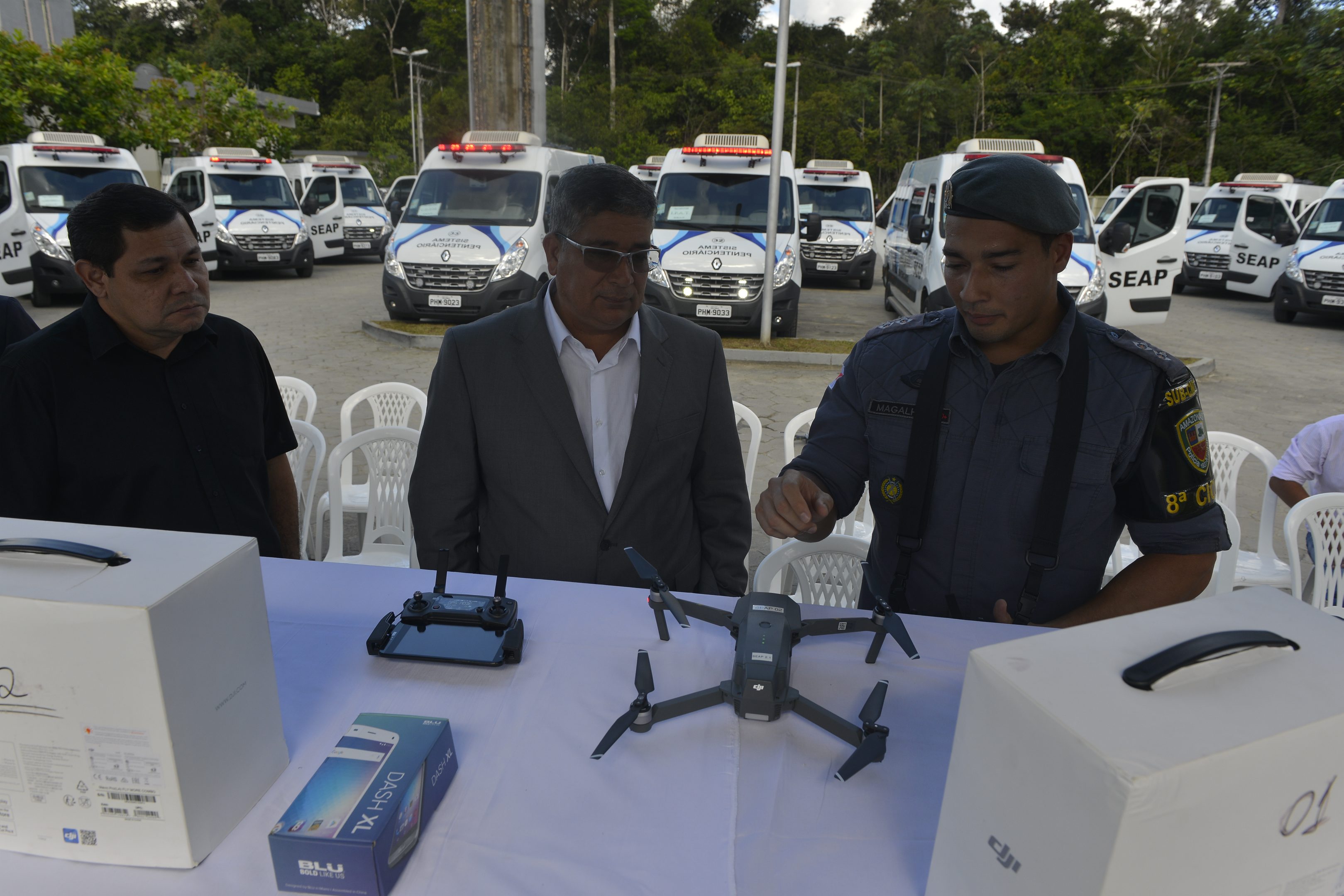 Novas viaturas e drones são entregues ao sistema prisional do Amazonas para reforçar segurança