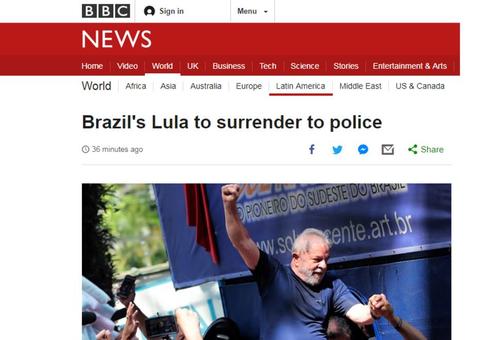 Imprensa internacional repercute decisão de Lula se entregar à PF