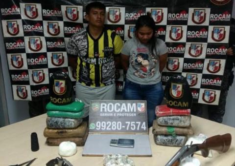No ninho de amor, casal é preso em flagrante com drogas e armas em Manaus