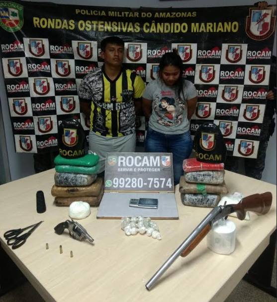 No ninho de amor, casal é preso em flagrante com drogas e armas em Manaus