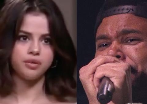'Trocado' por Justin Bieber, The Weenkd cai no choro durante música para Selena Gomez