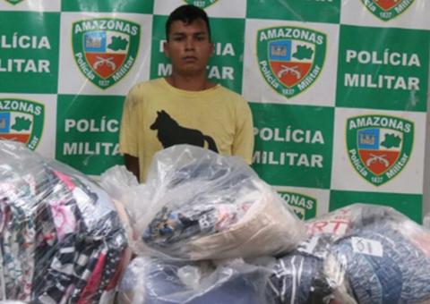 Em Manaus, homem é preso com carro roubado e mercadorias avaliada em R$40 mil 