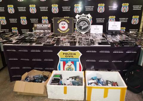 Polícia apreende mais de 400 celulares roubados durante operação em Manaus