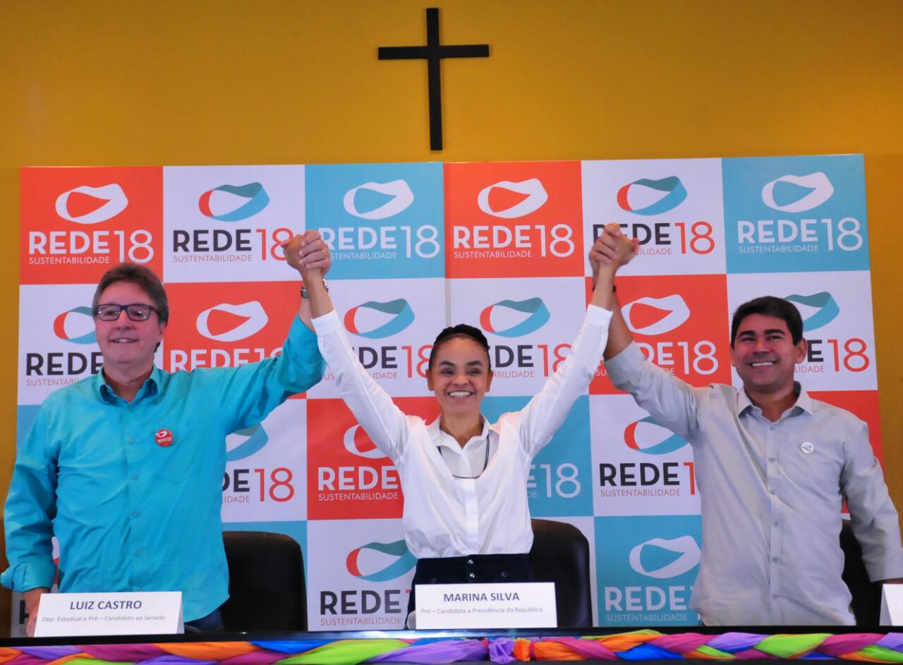 Marina Silva lança Luiz Castro ao Senado durante em assembleia em Manaus