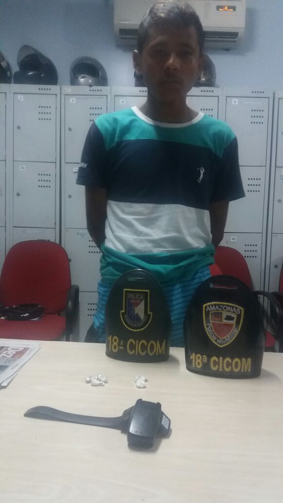 Detento do regime semiaberto  é preso com drogas e tornozeleira eletrônica rompida em Manaus