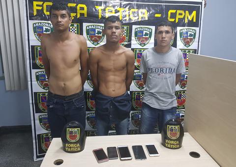 Trio de novinhos é preso suspeito de fazer arrastões em ruas de Manaus