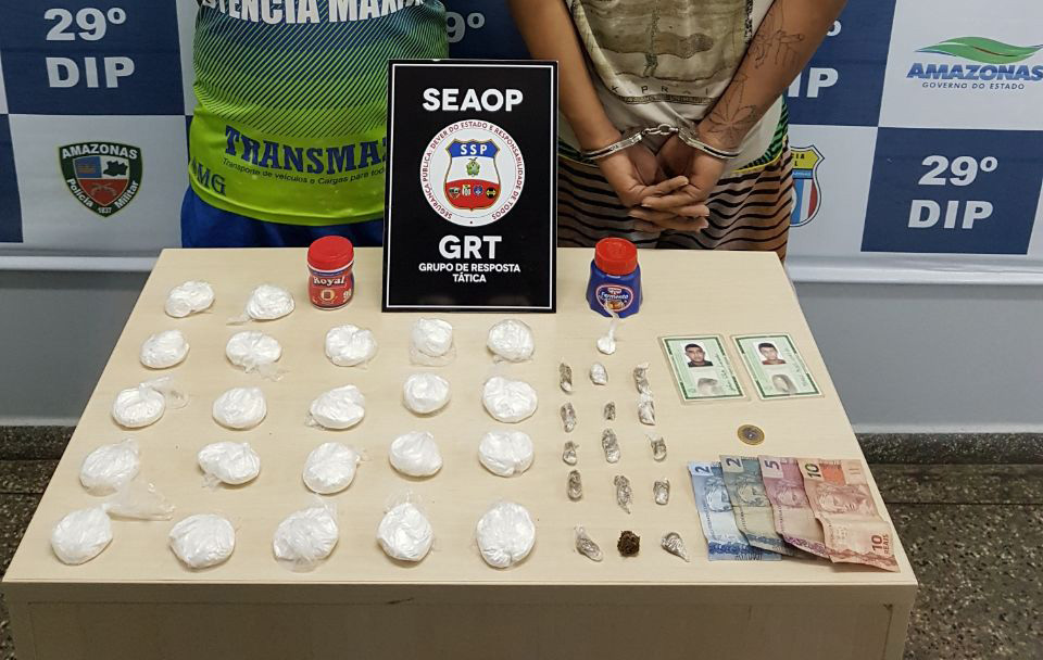 Polícia detém irmãos envolvidos com o tráfico de drogas  em Manaus 