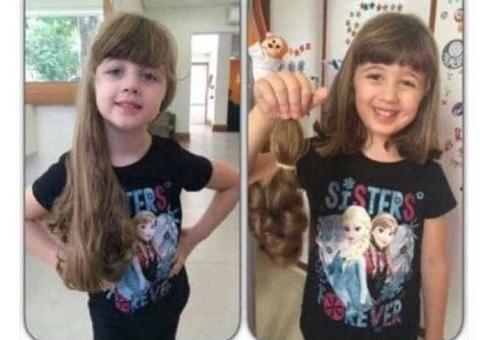 Menina de 4 anos descobre câncer após cortar cabelo para doar a crianças doentes