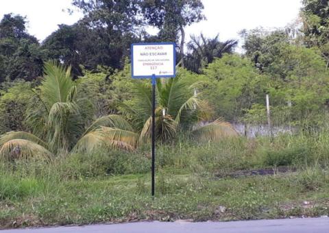 Cigás instala 12 novas placas de sinalização de redes de gás em Manaus