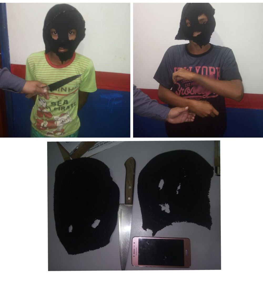 Com facão, adolescentes de 12 e 14 anos são detidos prestes a fazer arrastão em Manaus