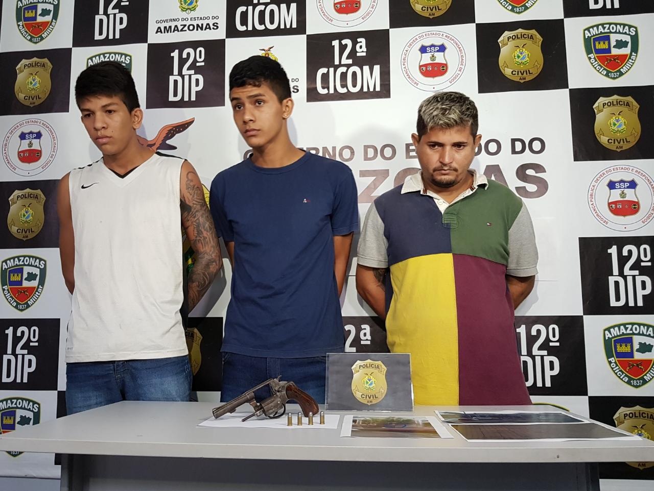 Com arma e mapa de lotérica, trio é preso enquanto planejava mega roubo em Manaus