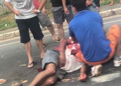 Homem fica ferido em acidente na Avenida do Turismo em Manaus