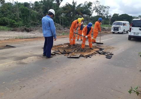 Seinfra alerta condutores para trechos em obras ao longo da rodovia AM-070