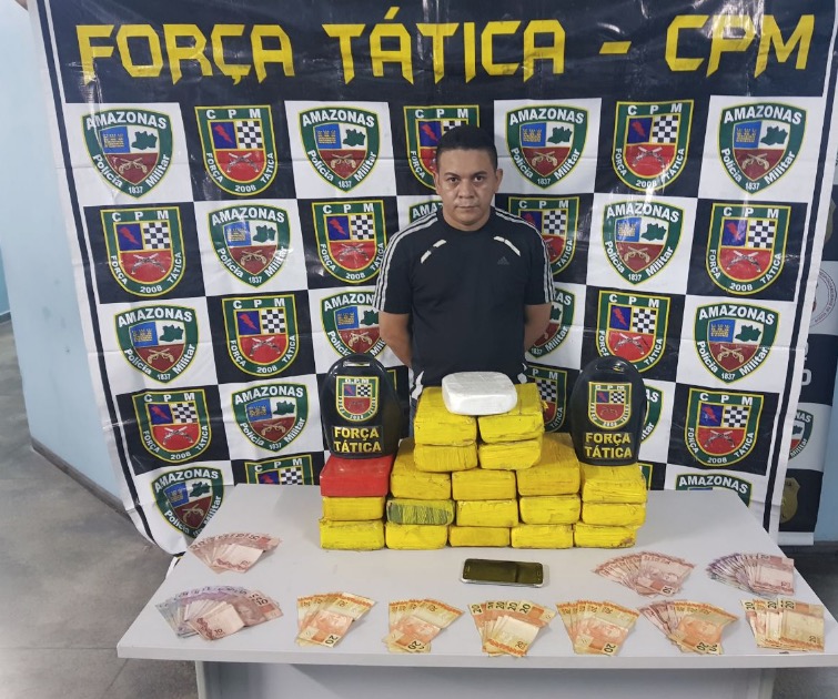 Homem é preso ao ser flagrado com 20 kg de cocaína dentro de Uber em Manaus