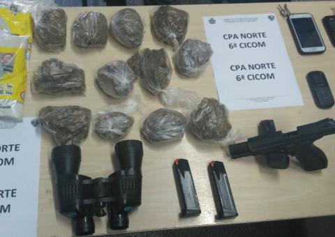 Grupo é preso com pistola da PM e maconha após denúncia de tiroteio em Manaus