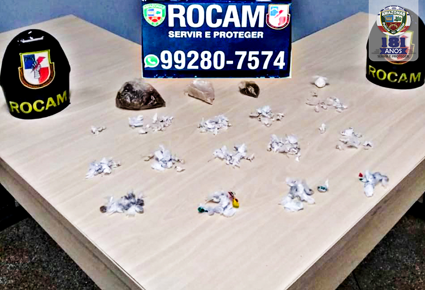 Homem com mandado de prisão em aberto é preso com drogas em Manaus 