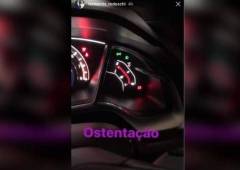 Cunhada de Temer publica foto de tanque cheio e ironiza desabastecimento 