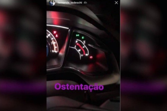 Cunhada de Temer publica foto de tanque cheio e ironiza desabastecimento 