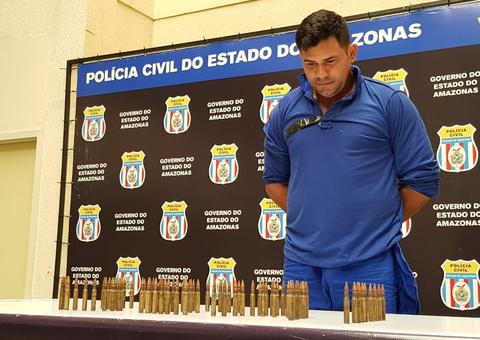 Suspeito de tráfico interestadual é  preso com mais de 80 munições de metralhadora em Manaus