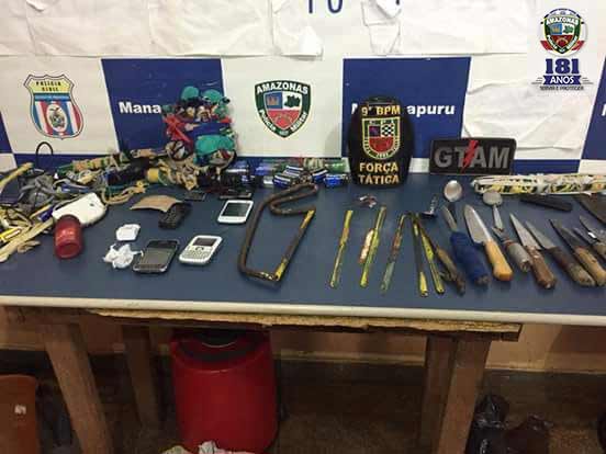 Estoques, celulares e 'terezas' são encontrados durante revista em presídio no Amazonas