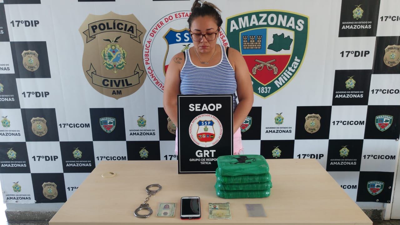 Mulher é presa com quatro quilos de drogas em bairro de Manaus  