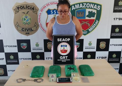 Mulher é presa com quatro quilos de drogas em bairro de Manaus  
