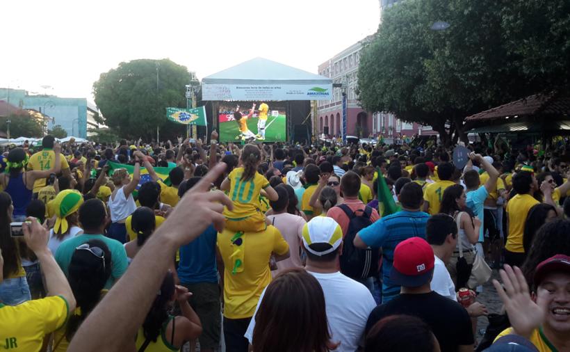 Jogos do Brasil serão transmitidos ao vivo em telões distribuídos por Manaus