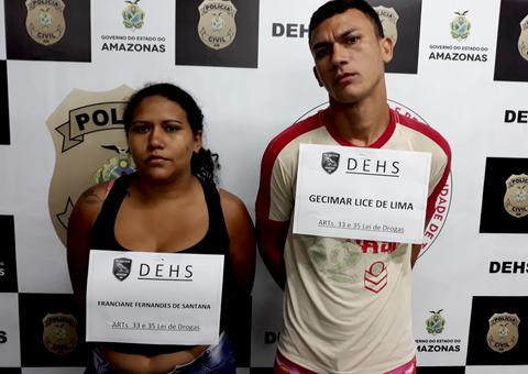 Dupla é presa em flagrante com drogas, munições e carregador de arma em Manaus