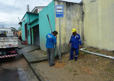 Em Manaus, pontos de paradas nas zonas norte e sul ganham sinalização
