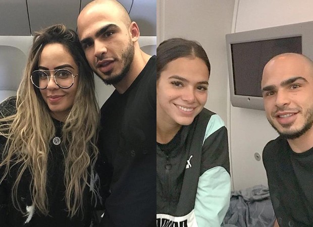  Bruna Marquezine é clicada em voo para Rússia com irmã de Neymar