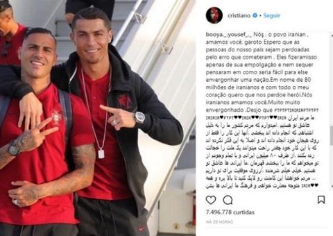 Iranianos 'invadem' rede social de Cristiano Ronaldo para se desculpar