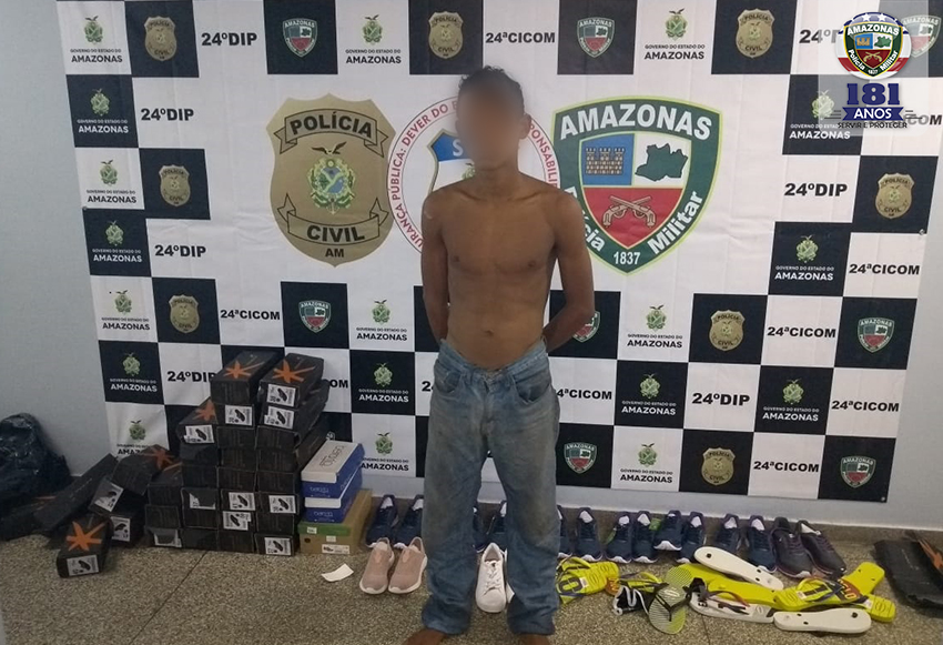 Suspeito de roubar loja de sapatos é preso em Manaus