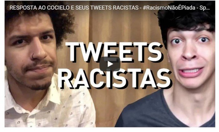 Youtuber negro dá aula em resposta a comentário racista de Júlio Cocielo