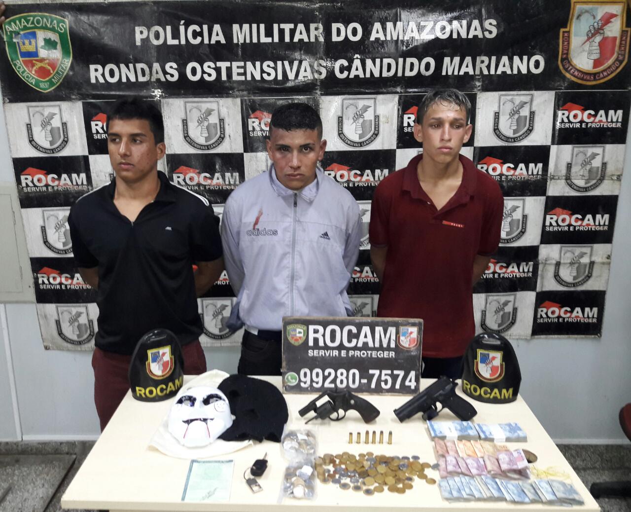 Trio é preso após render funcionários e assaltar supermercado em Manaus