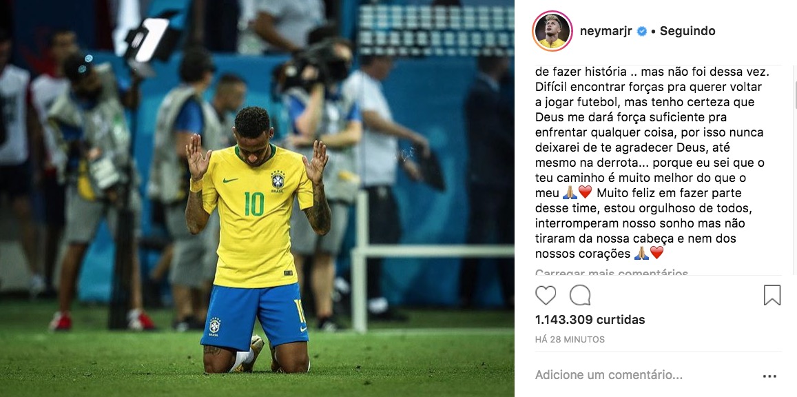  Neymar: 'difícil encontrar forças pra querer voltar a jogar futebol'