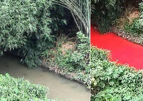 Sinistro! Rio na fica vermelho da noite para o dia e causa desespero aos moradores