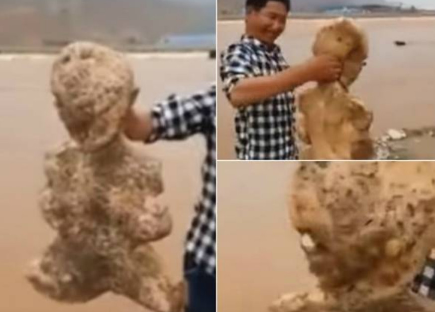 Criatura com forma humana é encontrada 'viva' em praia