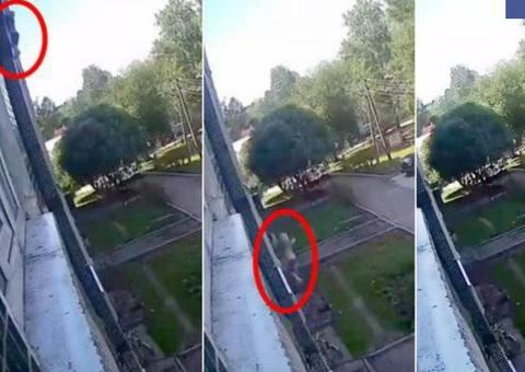 Susto! Homem salva criança de 3 anos prestes a cair de prédio