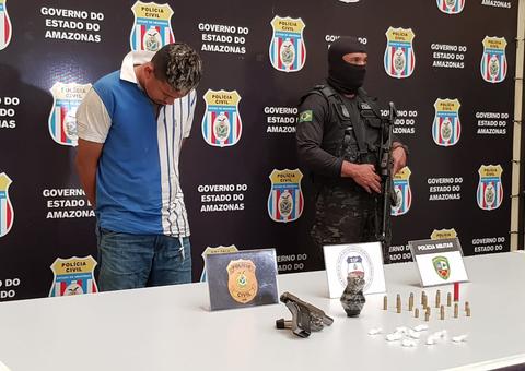 Em Manaus, suspeito de homicídio na zona leste é preso com pistola e granada