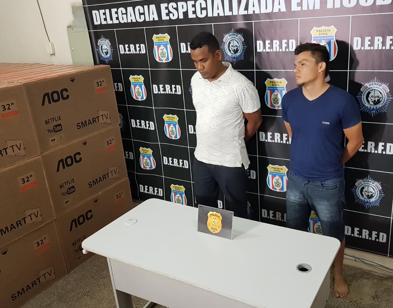 Dupla é presa suspeita de furtar mais de 190 televisores em Manaus