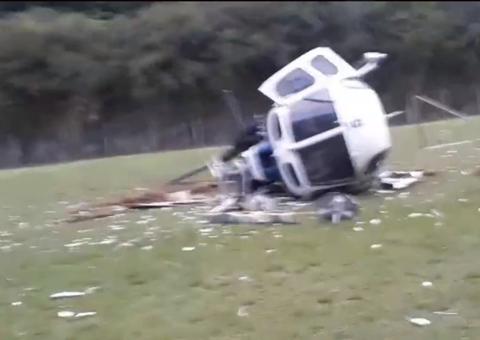 Helicóptero que transportava o governador cai em fazenda