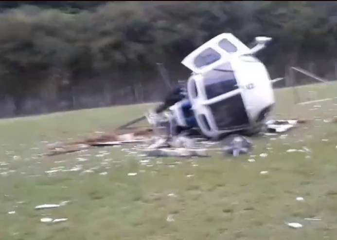 Helicóptero que transportava o governador cai em fazenda