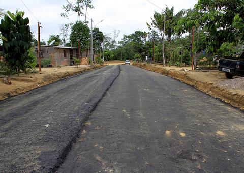 20 ruas são asfaltadas pela primeira vez em comunidade de Manaus