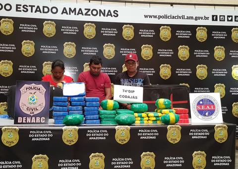 Trio é preso em flagrante com drogas avaliadas em R$ 1 milhão no Amazonas