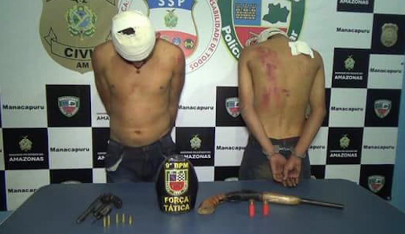 Suspeitos de 'tramarem' roubos são agredidos e amarrados em árvore no Amazonas