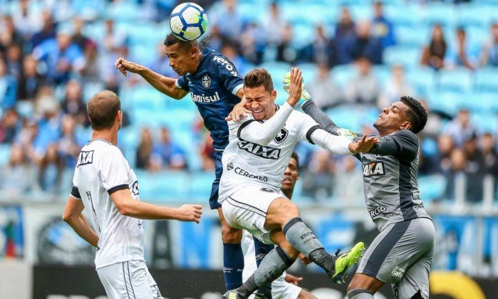 Botafogo joga mal e é goleado pelo Grêmio