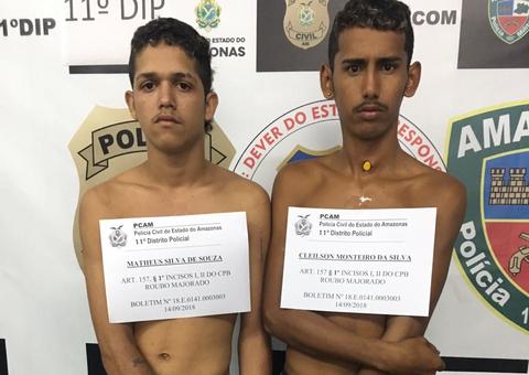 Em Manaus, dupla suspeita de fazer arrastão é presa após vítima rastrear celular