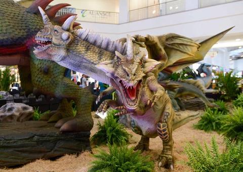 Exposição de Dragões de até 8 metros ganha temporada gratuita em shopping de Manaus