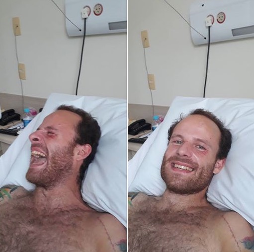  Ator de Belíssima que caiu do 5º andar de prédio aparece em cama de hospital  