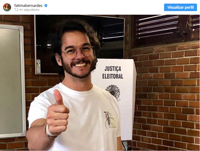 Fátima Bernardes se declara para namorado após ser eleito deputado federal